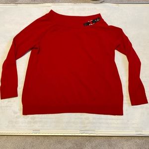 ❣️Lauren Ralph Red Cotton Sweater 1X